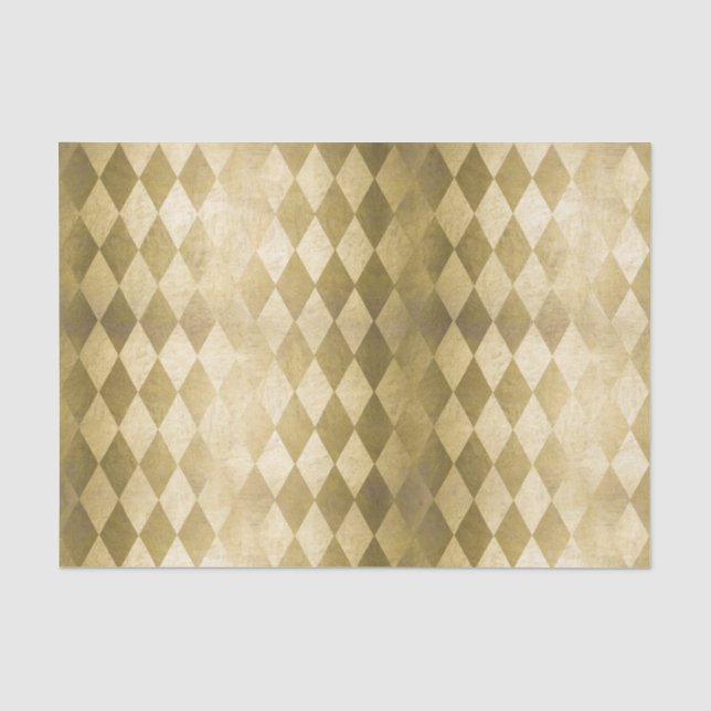 Papier Mousseline Motif de diamants de l'arlequin chic Gold (Recto)
