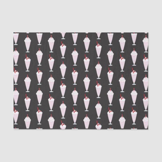 Papier Mousseline motif de Diner Milkshakes 1950 (Recto)