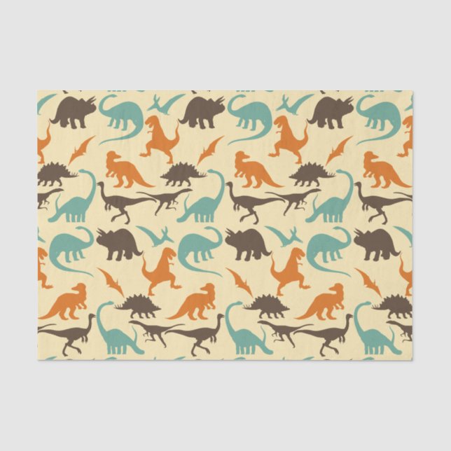 Papier Mousseline Motif de Dinosaur Silhouette (Recto)