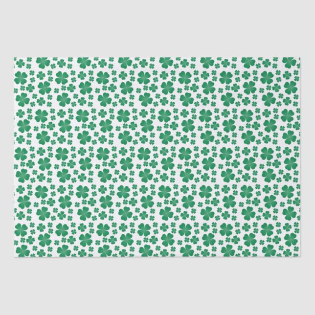Papier Mousseline Motif de fermeture à quatre feuilles vert (Recto)