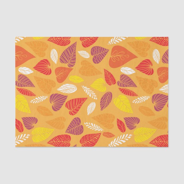 Papier Mousseline Motif de feuille d'automne (Recto)