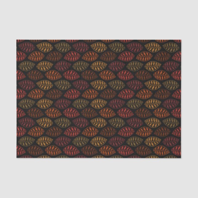 Papier Mousseline Motif de feuille d'automne d'automne (Recto)