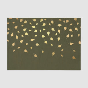 Papier Mousseline Motif de feuille d'or d'automne