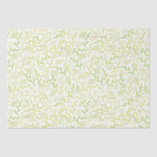Papier Mousseline Motif de feuilles de printemps vert
