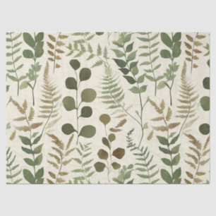 Papier Mousseline Motif de feuilles pressées botaniques – Impression