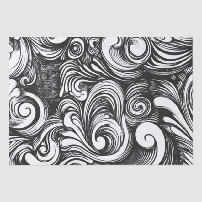 Papier Mousseline Motif De Flèche Noir Et Blanc (Recto)
