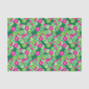 Papier Mousseline Motif de fleur d'art déco - nuances de vert,