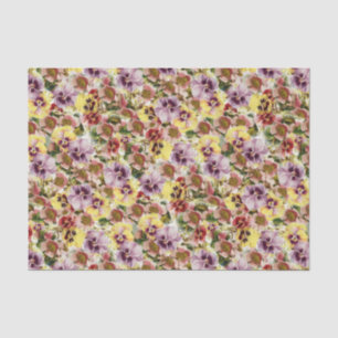 Papier Mousseline Motif de fleur sauvage de pensées d'été