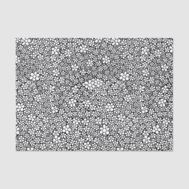 Papier Mousseline Motif de fleurs à main (Recto)