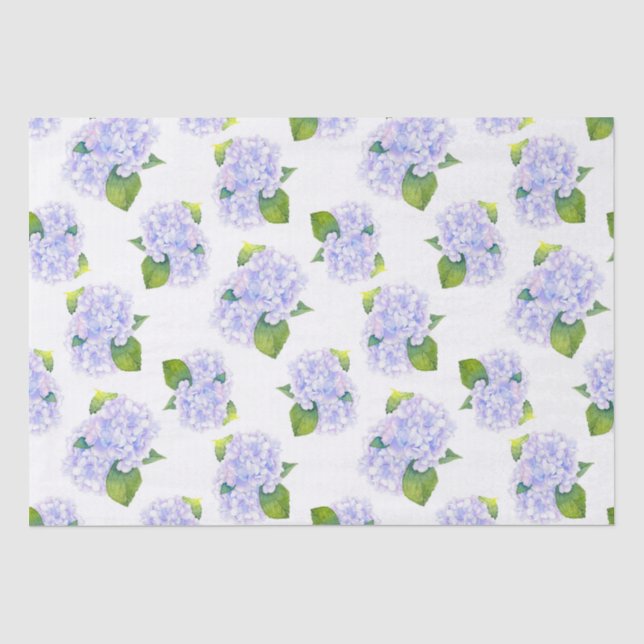 Papier Mousseline Motif de fleurs d'aquarelle Hydrangea (Recto)