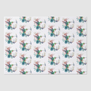 Papier Mousseline Motif de fleurs de colibris
