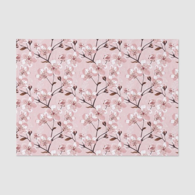 Papier Mousseline Motif de fleurs de fleurs de cerisier (Recto)