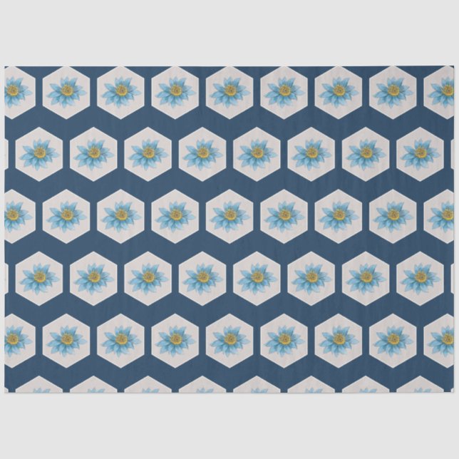 Papier Mousseline Motif de fleurs Lily géométrique japonais (Recto)