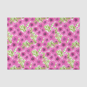 Papier Mousseline Motif de fleurs pétunia rose