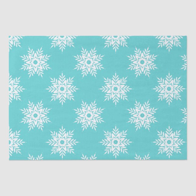Papier Mousseline Motif de flocon de neige blanc (Recto)