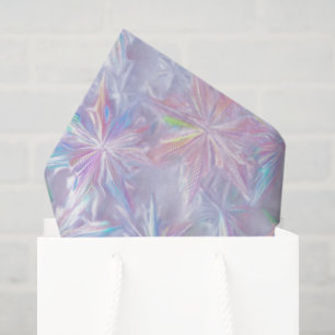 Papier Mousseline Motif de flocons de neige iridescents scintillants