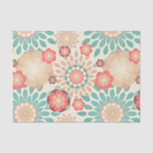 Papier Mousseline Motif de floraison de fleurs chaudes animées de