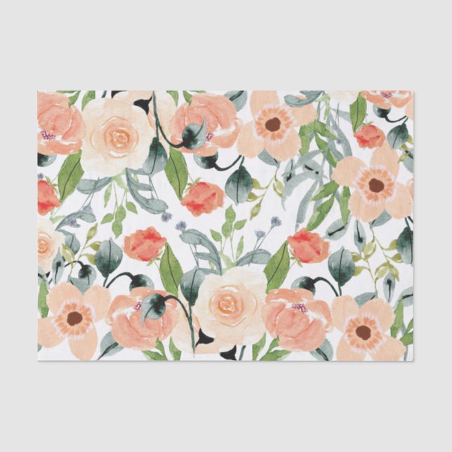 Papier Mousseline Motif de floraison de la pêche (Recto)
