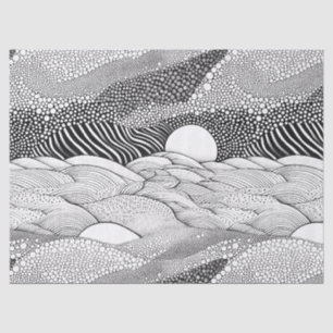 Papier Mousseline Motif de formes graphiques noir blanc moderne