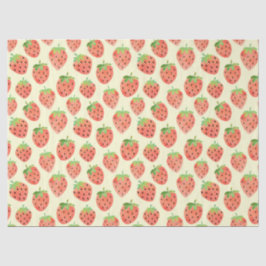 Papier Mousseline Motif de fraises d'aquarelle moderne