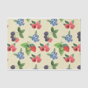 Papier Mousseline Motif de framboise d'aquarelle