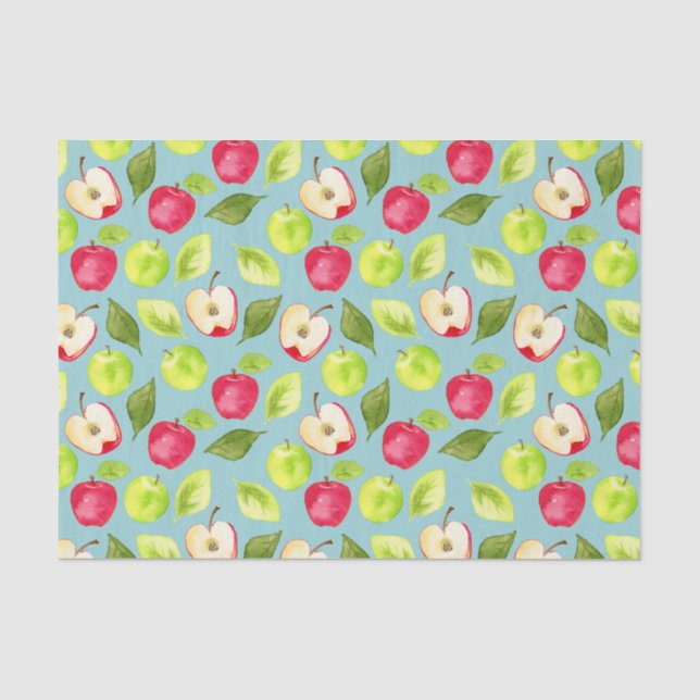 Papier Mousseline Motif de fruit de pommes d'aquarelle (Recto)