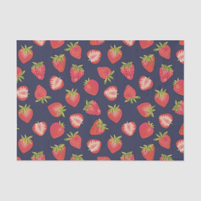 Papier Mousseline Motif de fruits de fraise d'été (Recto)