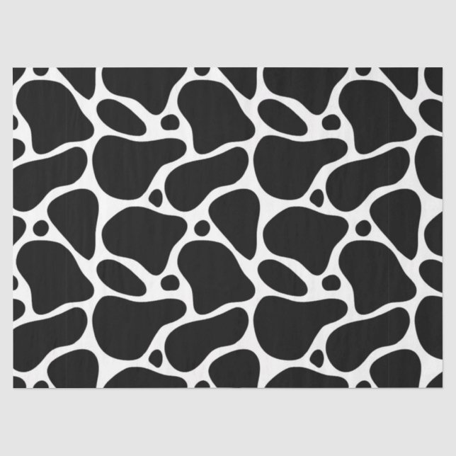 Papier Mousseline Motif de girafe noir et blanc (Recto)