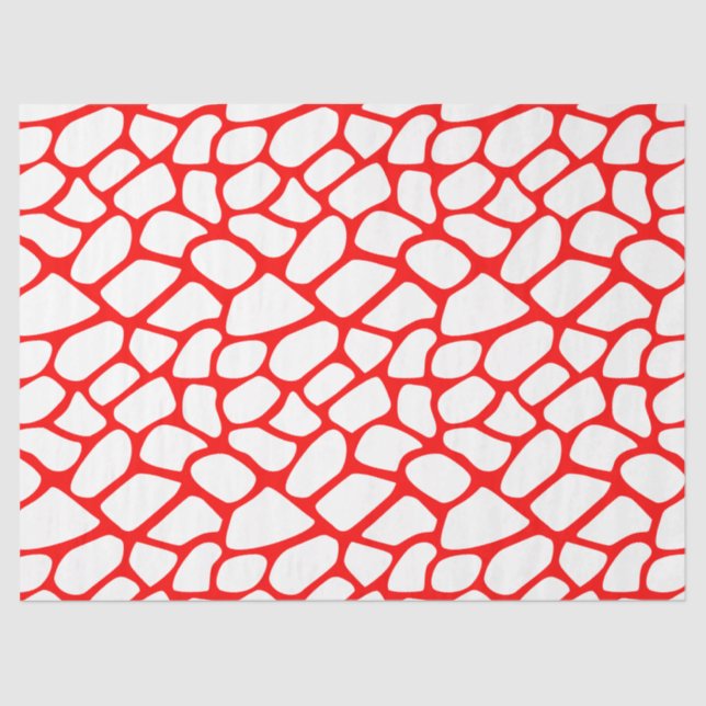Papier Mousseline Motif de girafe rouge et blanc (Recto)