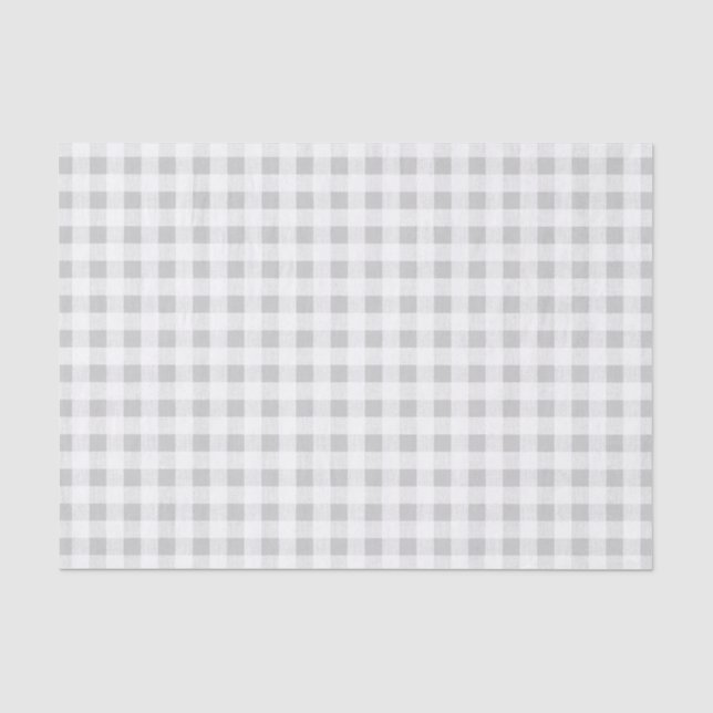 Papier Mousseline Motif de guingan de blanc gris (Recto)