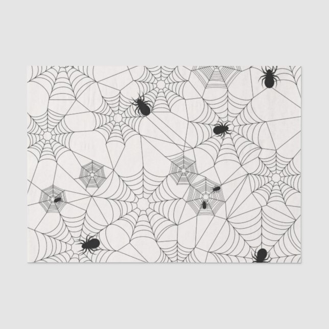 Papier Mousseline Motif de Halloween de toiles d'araignée (Recto)