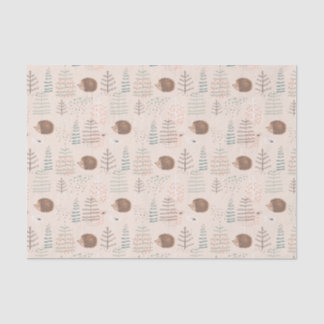 Papier Mousseline Motif de hérisson de bois mignon