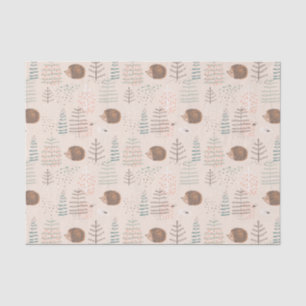 Papier Mousseline Motif de hérisson de bois mignon