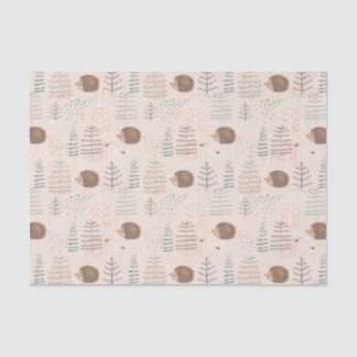 Papier Mousseline Motif de hérisson de bois mignon