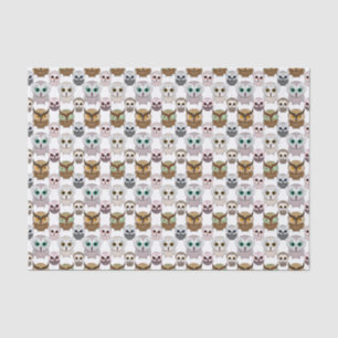 Papier Mousseline Motif de hiboux illustrés adorable