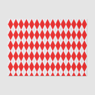 Papier Mousseline Motif de Jacquard rouge et blanc