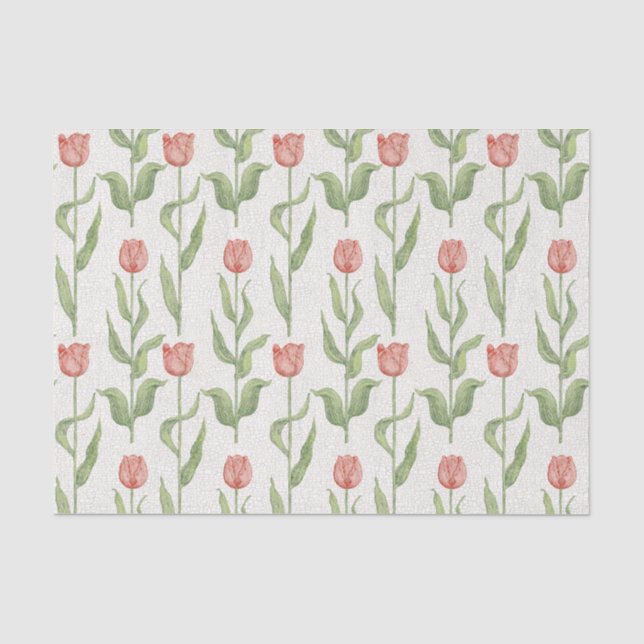 Papier Mousseline Motif de jardin de tulipe (Recto)