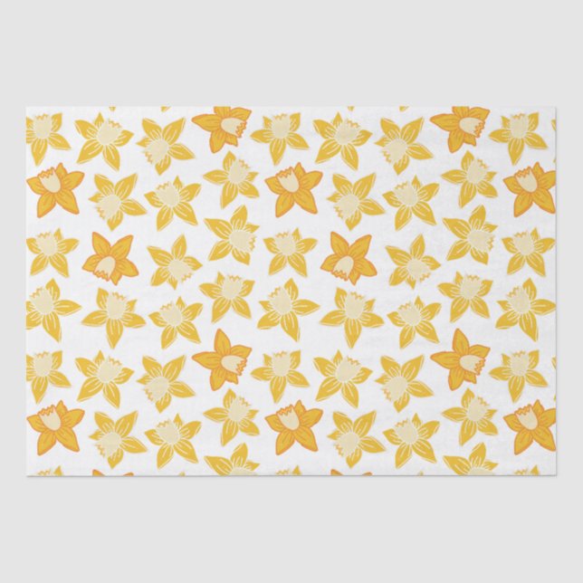 Papier Mousseline Motif de jonquille de printemps (Recto)