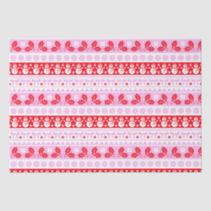 Papier Mousseline Motif de Knit moche de Noël en rose et rouge