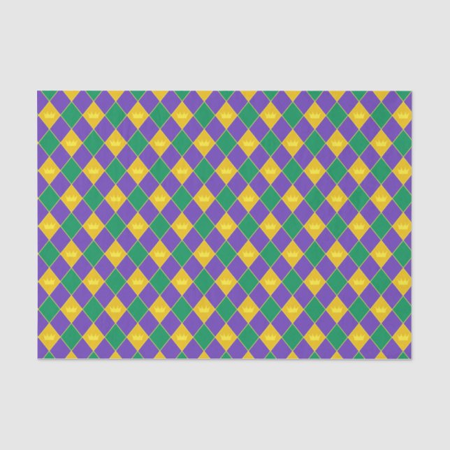 Papier Mousseline Motif de la Couronne Mardi Gras (Recto)
