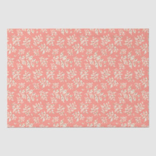 Papier Mousseline Motif de la feuille rose boho