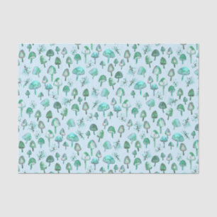 Papier Mousseline Motif de la forêt de l'aquarelle des champignons m
