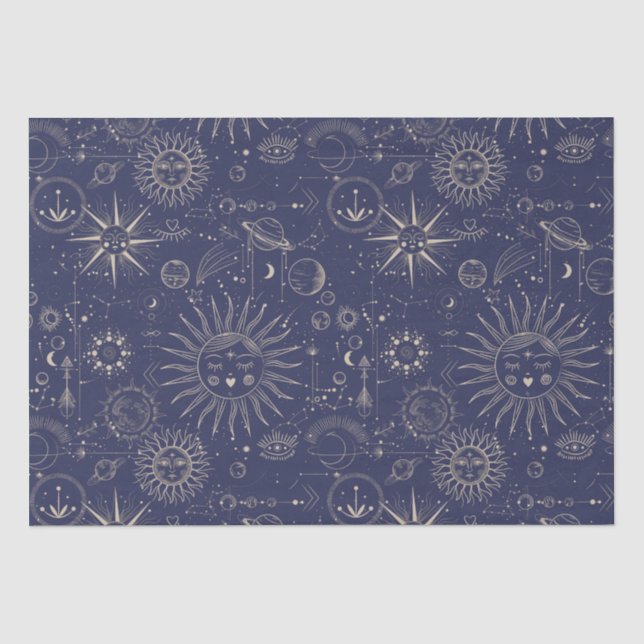 Papier Mousseline Motif de la marine d'astronomie céleste (Recto)