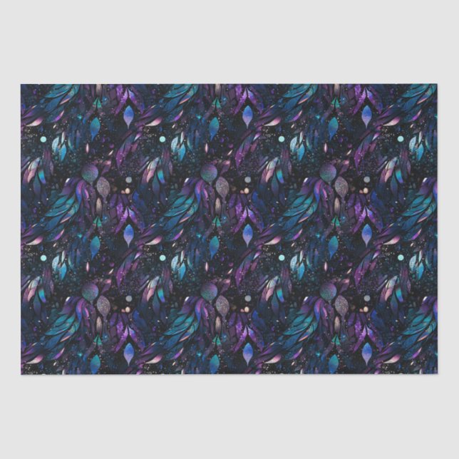 Papier Mousseline Motif de la Parties scintillant Goth Boho  Tissus (Recto)