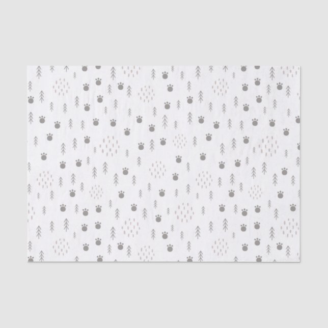 Papier Mousseline Motif de la piste animale du bois mûre (Recto)