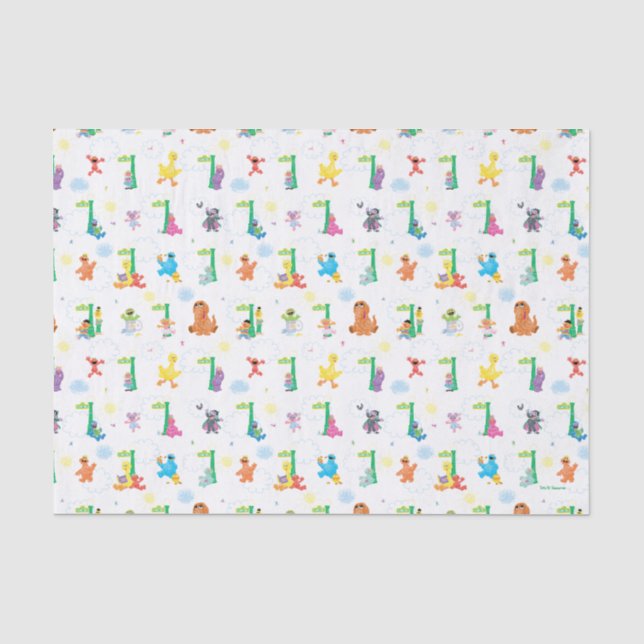 Papier Mousseline Motif de la rue Sésame du dimanche (Recto)