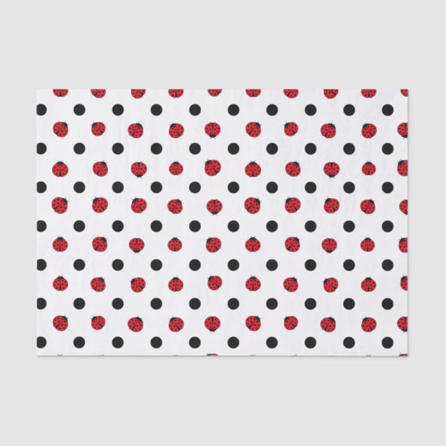 Papier Mousseline Motif de ladybug rétro (Recto)