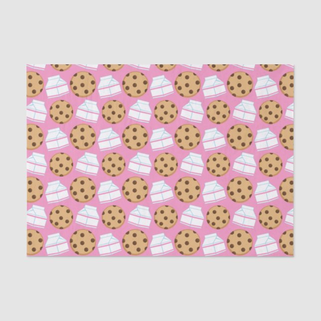 Papier Mousseline Motif de lait et de biscuits (Recto)