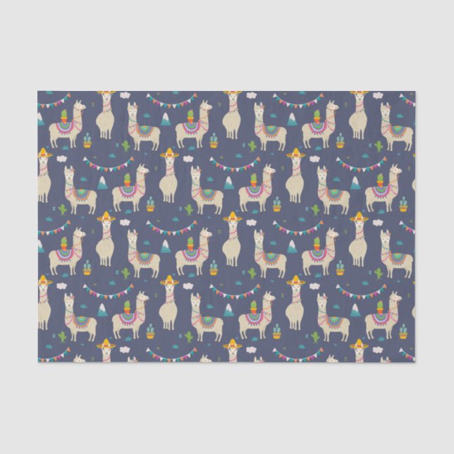 Papier Mousseline Motif de lama de célébration (Recto)