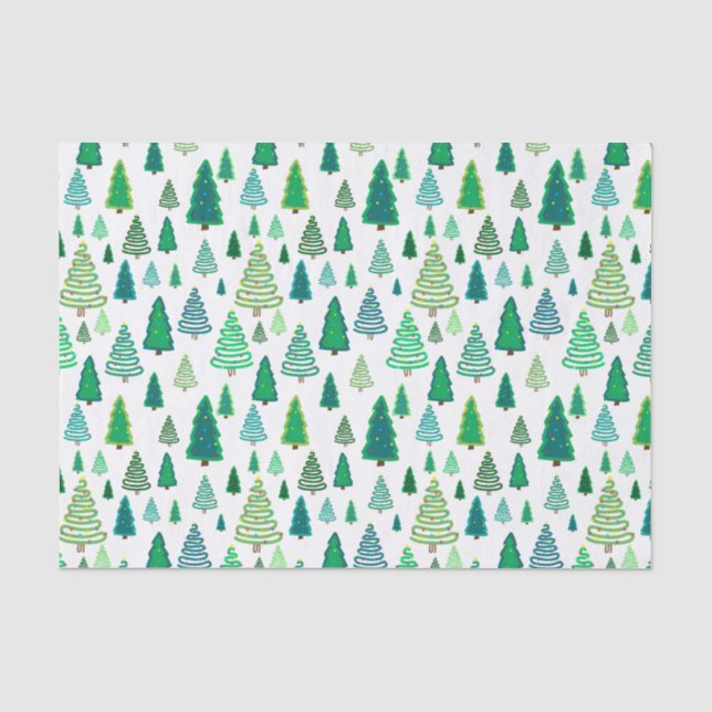 Papier Mousseline Motif de l'arbre des Doodles de Noël (Recto)